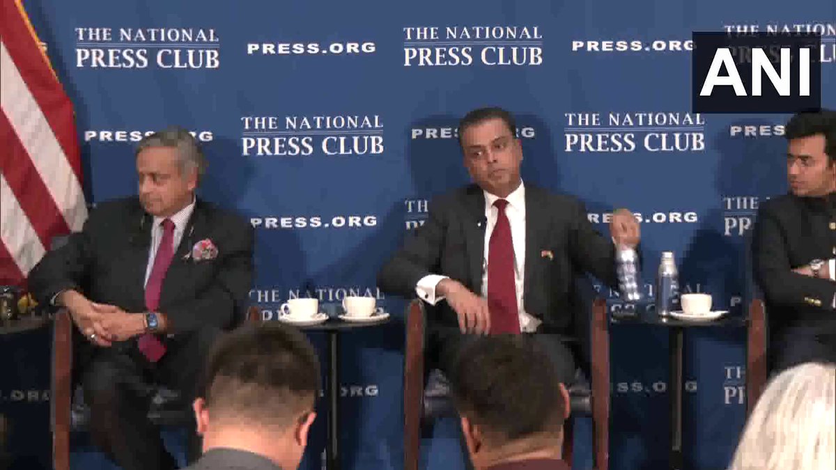 #WATCH | Washington DC | "I think the US has understood for some time now that India has a very clear position that there will be no talks with a gun pointed at our head... The problem is that we will not deal with people who are pointing a gun at our heads. I mean frankly, if your neighbour unleashes his rot while as to bite your children and in fact to do worse to your children, and then says, let's talk. You think he's going to talk to him until he either unleashes those rockweers or locks them up in a kennel or puts them to sleep. It's as simple as that. You're not going to talk to people who are pointing guns at your temples. It's not going to happen," says Congress MP Shashi Tharoor on being asked if India is willing to talk to Pakistan and the US' position in this regard.