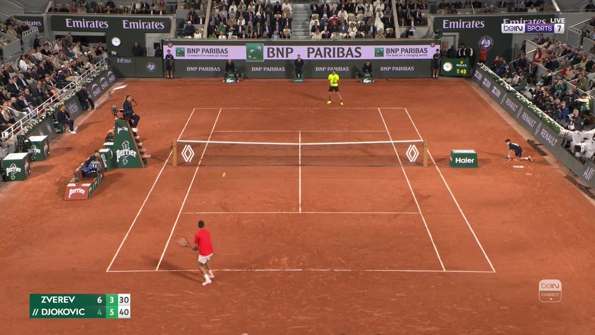 🎾 نوفاك دجوكوفيتش يفوز بالمجموعة الثانية أمام ألكسندر زفيريف #رولان_غاروس #RolandGarros