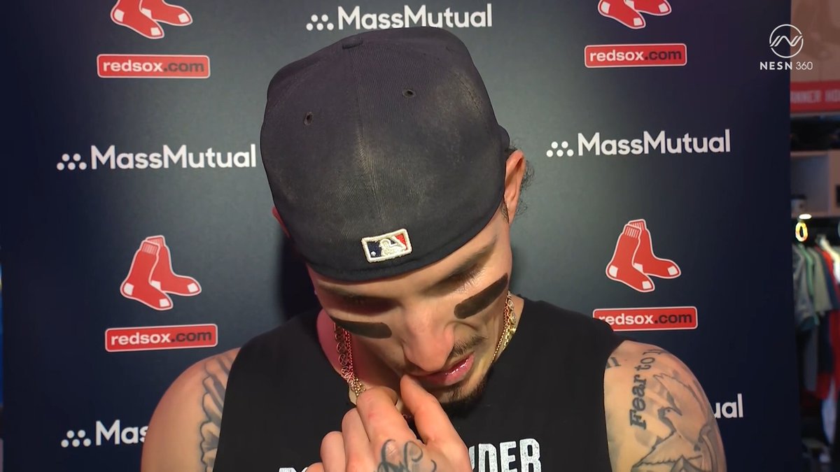 "Every time a ball goes down the line, we're screaming, 'PESKY!' from the dugout, and usually it's way foul... that time it actually worked." 🤣 Jarren Duran is proud after this win 💪 ⬇️