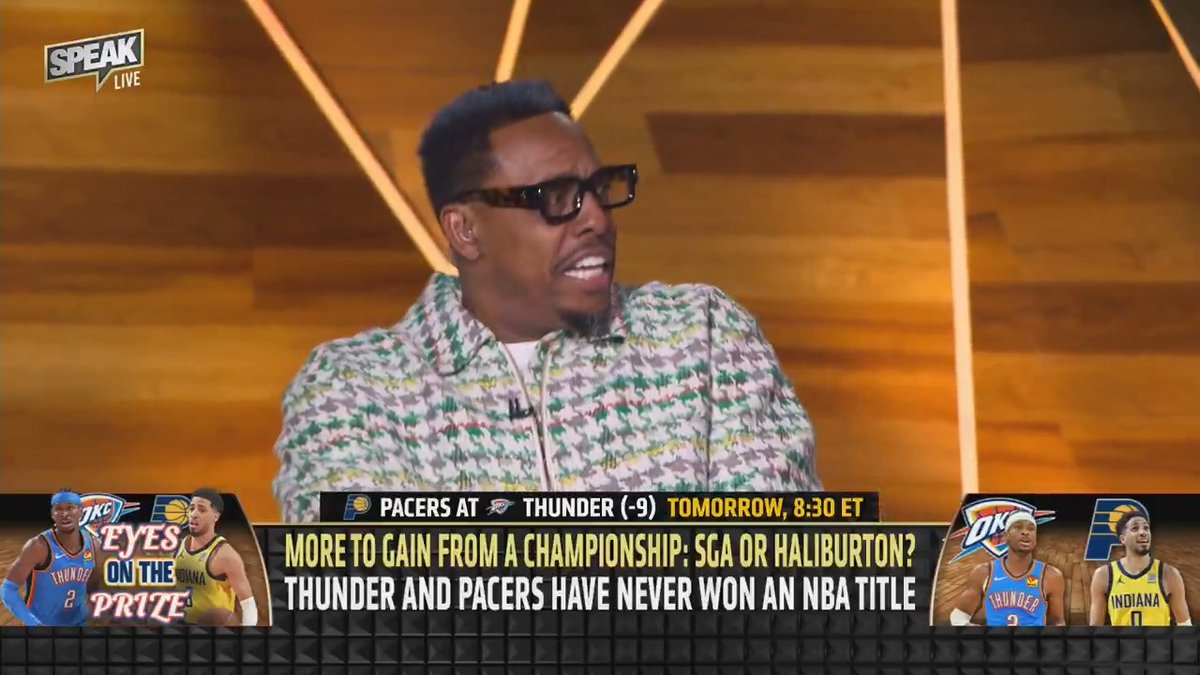 .Paul Pierce: Haliburton has more to gain from a championship than SGA. "Nobody's stock has risen as high as Tyrese Haliburton's in this playoff run. We've already seen SGA get the MVP, we have expectations for him to win."