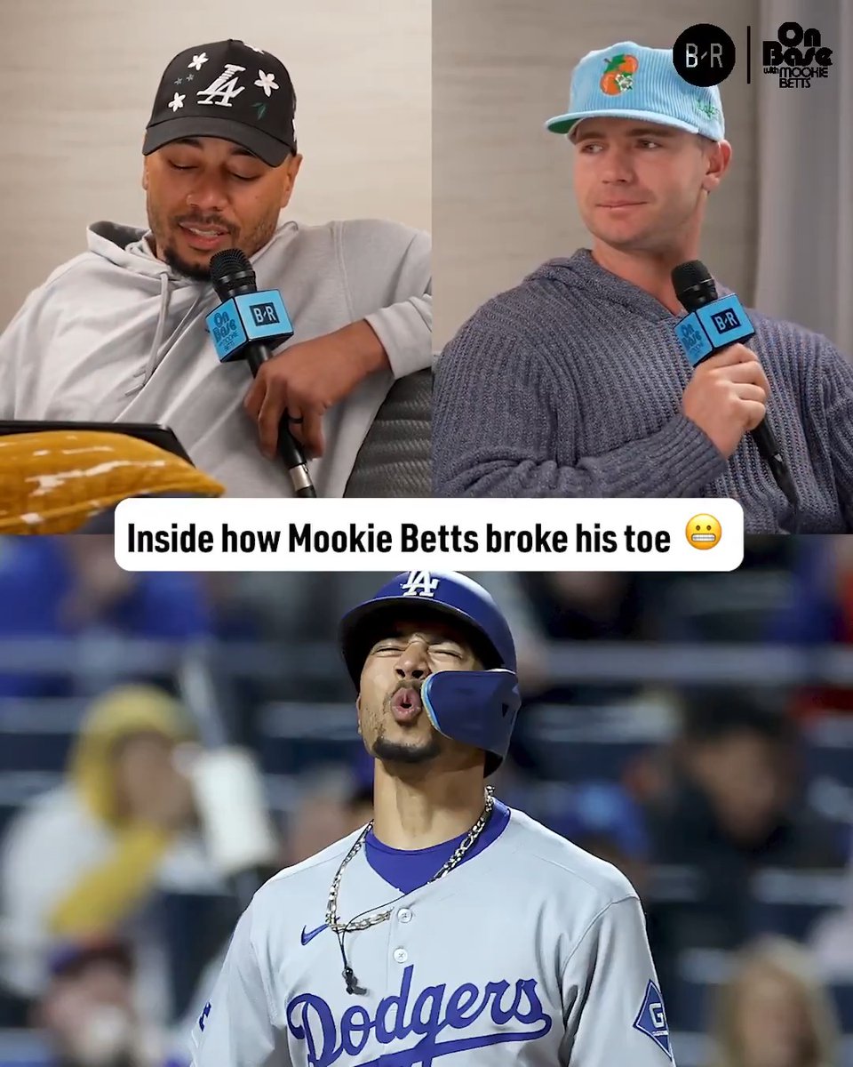 Mookie Betts tells Pete Alonso how he fractured his toe walking to the bathroom in the dark (via On Base with Mookie Betts)