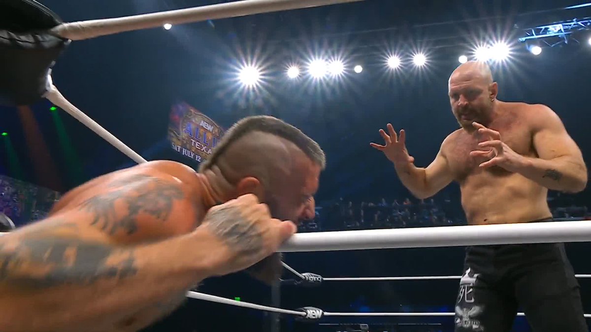 This match is now under control of the AEW World Champion Jon Moxley! Watch #AEWFyterFest LIVE on TBS & MAX