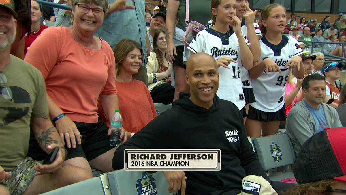 OKC is the place to be 🔥 Richard Jefferson pulled up to WCWS Finals Game 1 ahead of the NBA Finals 🏀🥎