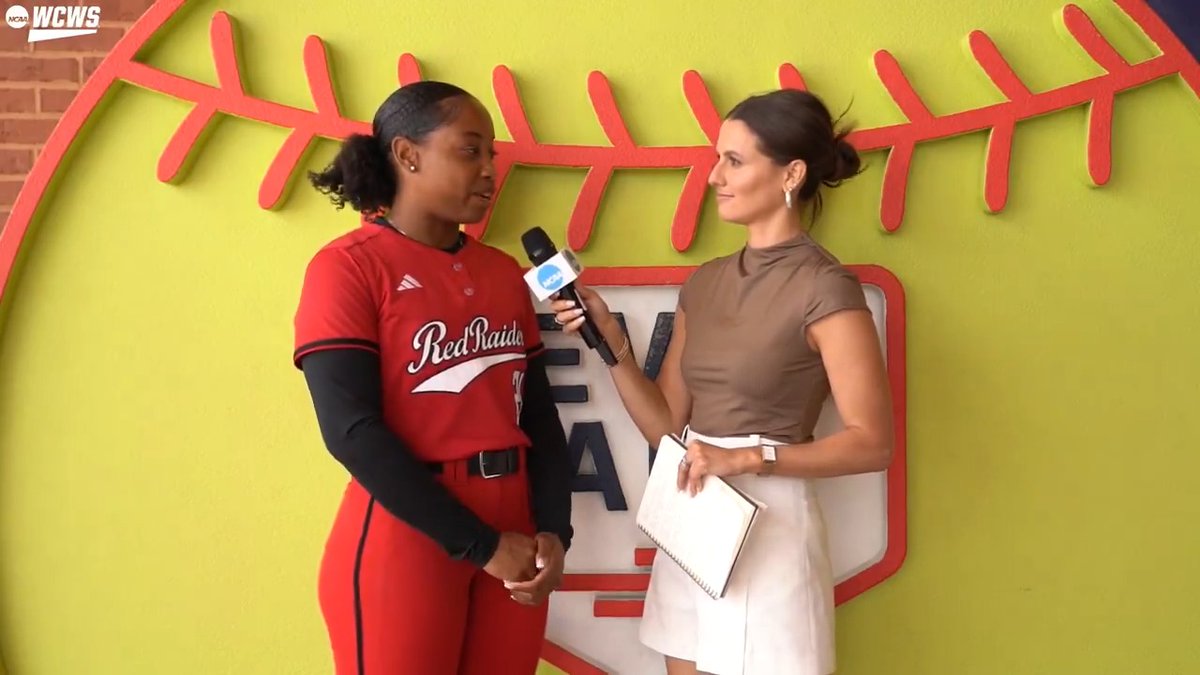Alana Johnson wrote a sign as an 11 year old at the WCWS that said “Hey mom, you will be watching me play here in a few years.” Her mom kept the sign all these years. Both Alana and her mom tell Michella Chester the story. #WCWS x Texas Tech Softball