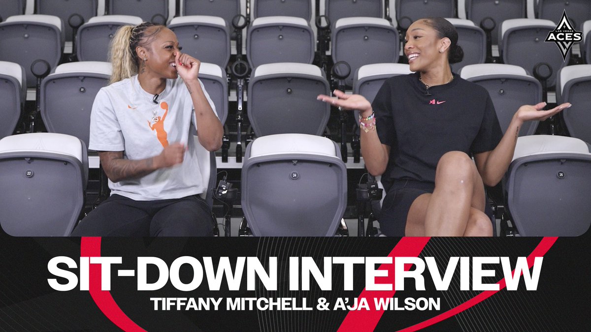 Just two birdies sitting in the nest 🐔🤙 Watch Tiffany Mitchell and A'ja Wilson's sit-down interview on Aces YouTube now! 🖥️ South Carolina Women's Basketball // #ALLINLV