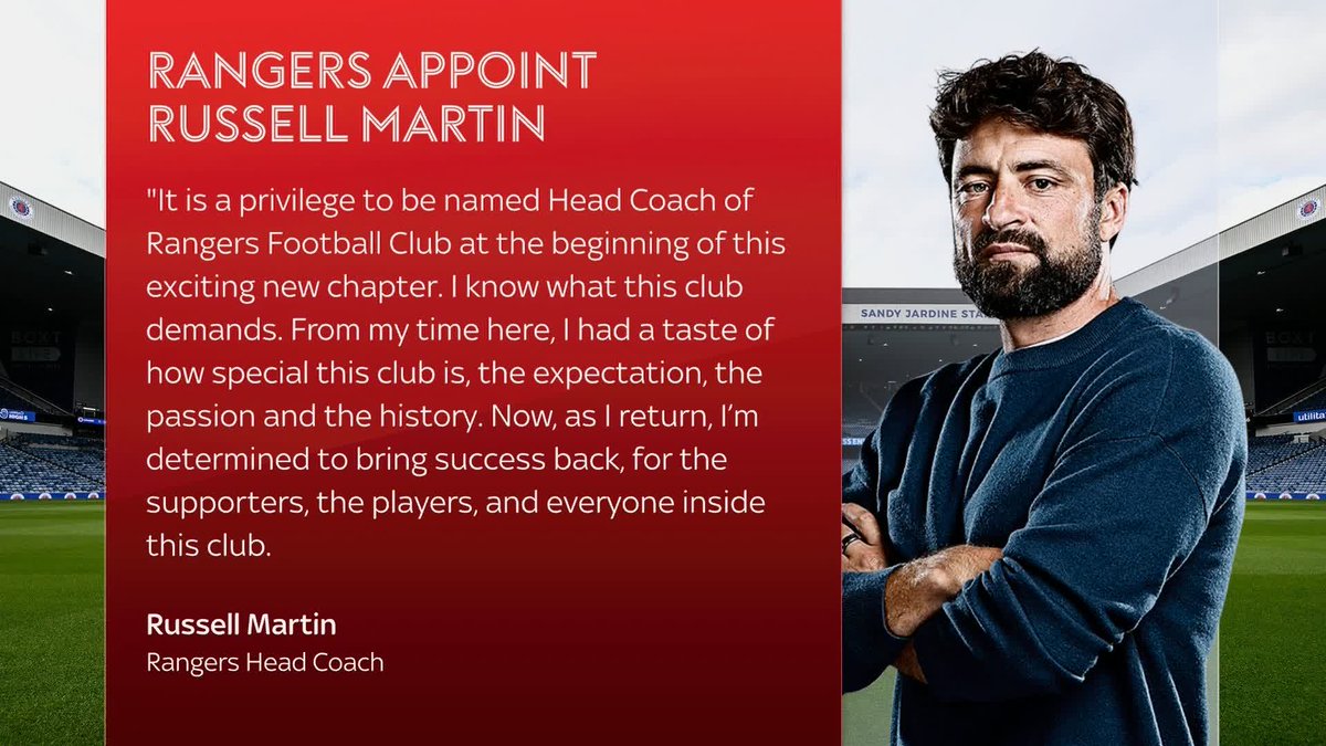 BREAKING: Russell Martin has been appointed the new Rangers head coach on a three-year deal 🚨