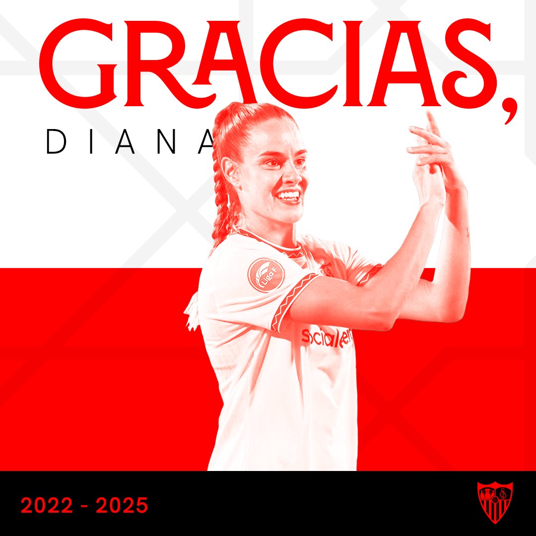 🥲 Ha llegado el día de despedirnos... Vamos sentir a tua falta, portuguesinha. 𝑴𝒖𝒊𝒕𝒐 𝒐𝒃𝒓𝒊𝒈𝒂𝒅𝒐 𝒑𝒐𝒓 𝒕𝒖𝒅𝒐, 𝑫𝒊𝒂𝒏𝒂! Sevilla siempre será tu casa. ❤️ 🙏 Diana Gomes #GraciasDiana #SevillaFCFem #WeareSevilla