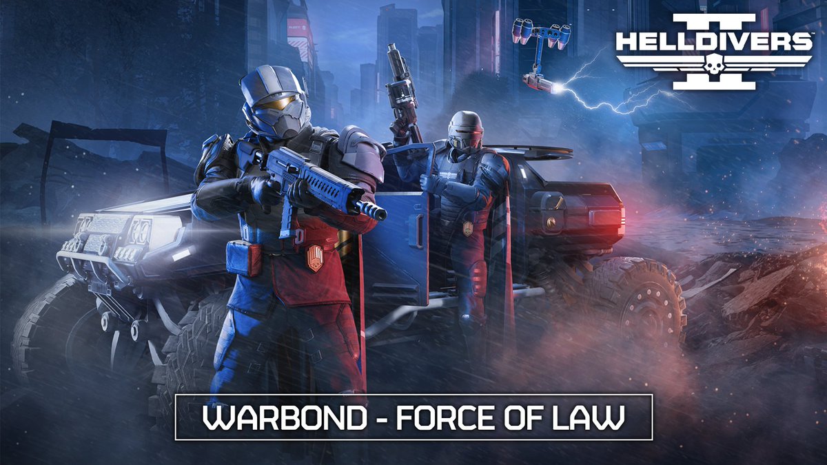 Helldivers, are you ready to do some crowd control? When it comes to Super Earth, you are the law–the final word on freedom and Managed Democracy in our streets. You are the keeper of the peace and the deliverer of justice, but you need to step up your gear before you go out on patrol. That’s why the Ministry of Defense has approved the release of the Force of Law Premium Warbond on June 12! Full briefing: [1/6]