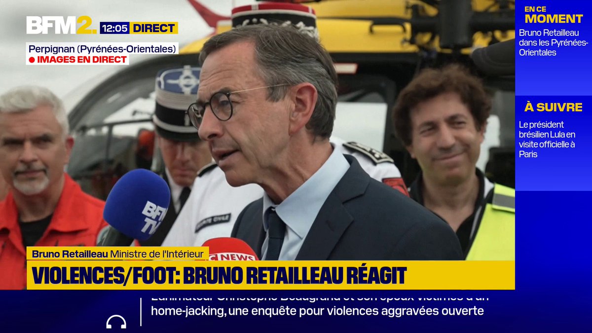 ๐ฌ "Je pense que parfois la loi n'est pas suffisamment ferme" Le ministre de l'Intรฉrieur, Bruno Retailleau, revient sur les violences en marge des cรฉlรฉbrations de la victoire du PSG et dรฉfend la mise en place de "courtes peines" #BFM2