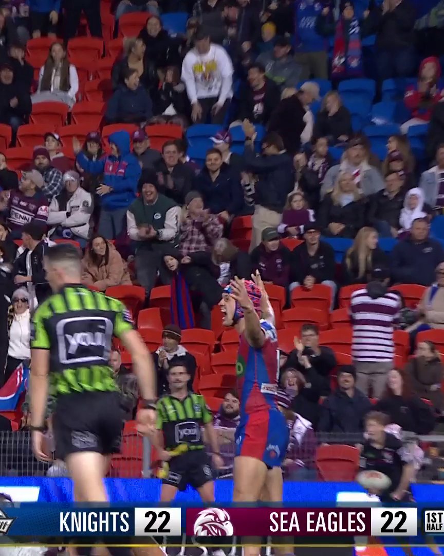 Ponga with the match-winner! 🔥 #NRLKnightsManly