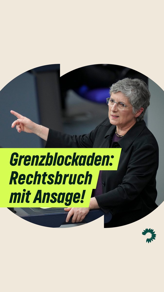 Dobrindts #Grenzblockaden sind rechtswidrig und die Entscheidung des Gerichts eine schallende Ohrfeige für einen nationalen Alleingang, der bei unseren Nachbarn für maximale Irritationen sorgt. Das macht Britta Haßelmann heute im Bundestag deutlich👇
