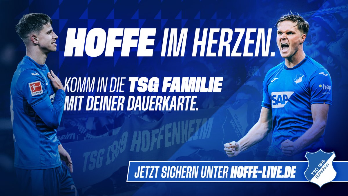 Hoffe im Herzen 🫶 Werde Teil der TSG-Familie und sichere dir jetzt deine Dauerkarte für die Saison 2025/26 ⤵️