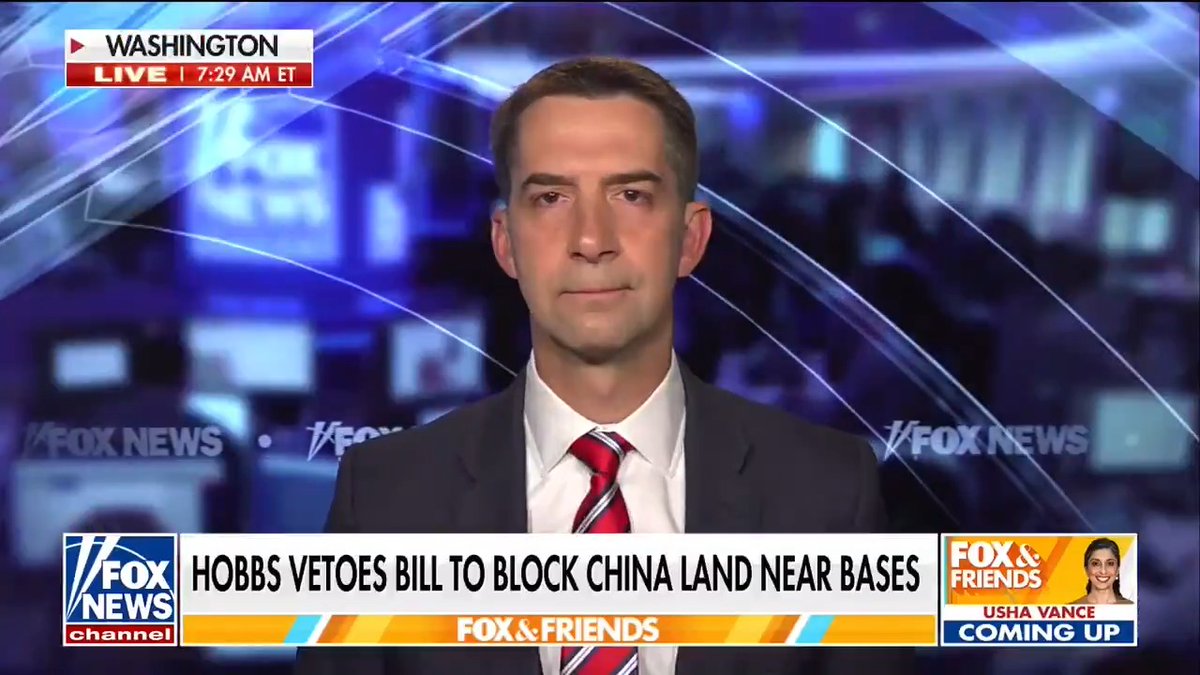 Banning entities and people linked to the Chinese Communists from buying American farmland, especially near our military bases, is a common-sense safety measure that should not be a partisan issue.