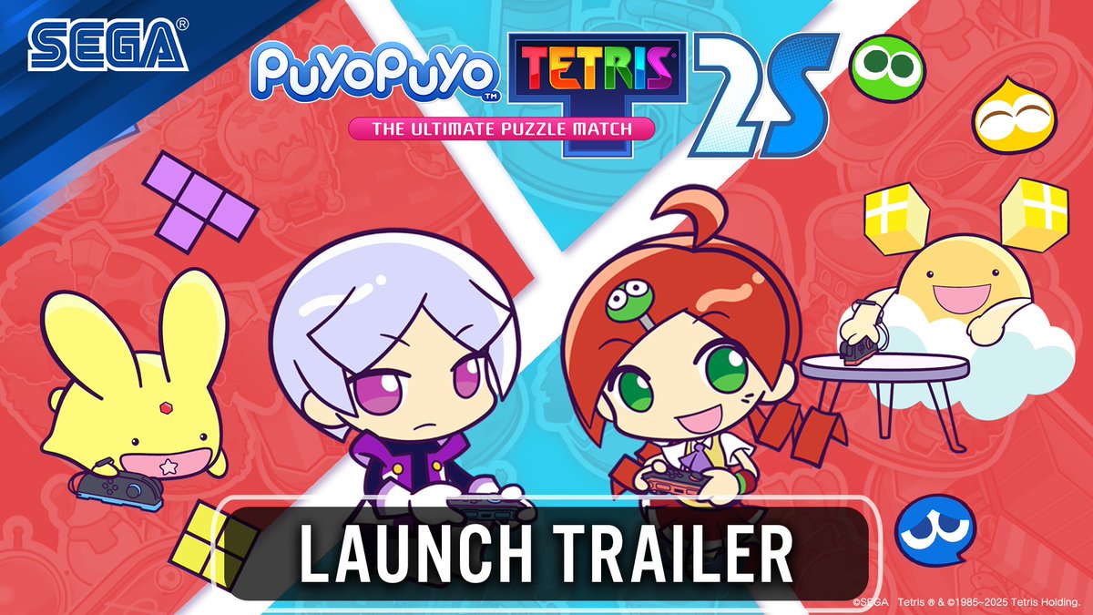 Puyo Puyo Tetris 2S is available now exclusively on the Nintendo Switch 2! The Ultimate Puzzle Match is enhanced with all-new features such as; GameShare + mouse control support, and camera functionality to put yourself in the game, and the chaotic Puyo Tetris Doubles game mode! Tetris Puyo Puyo Official