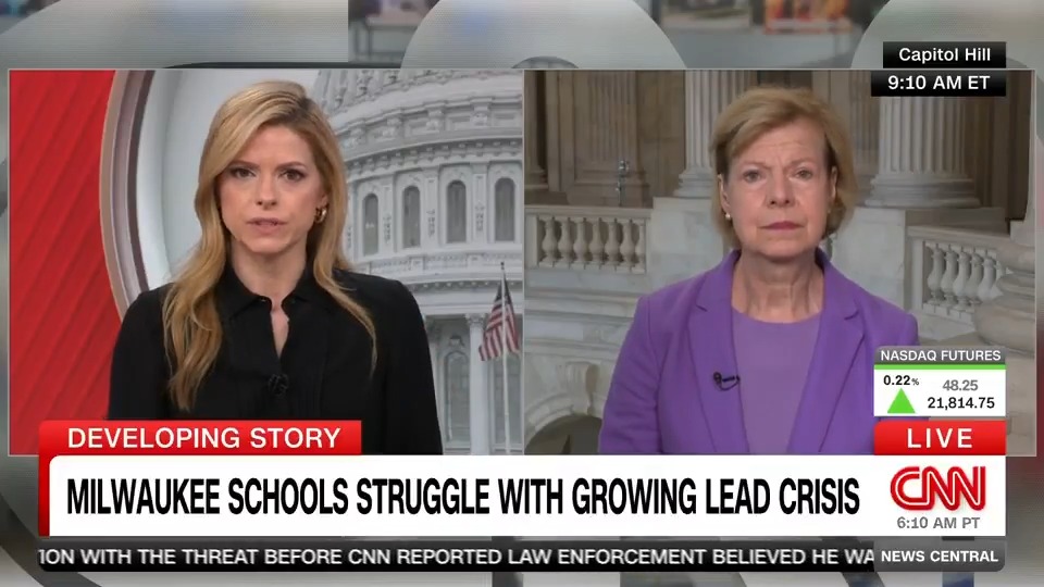 "Sec. Kennedy is either lying or he doesn't know what's happening in his own department." Sen. Tammy Baldwin gives an update on the HHS response to the lead crisis in Milwaukee schools. Kate Bolduan