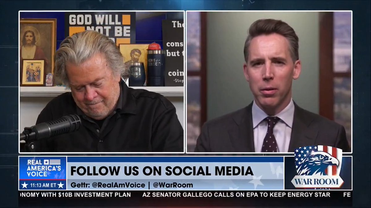 .Josh Hawley: "Working people are our base...If we cut Medicaid and if we give no tax relief to working people, we are going to lose the next election and every election for the next decade." @BannonsWarRoom