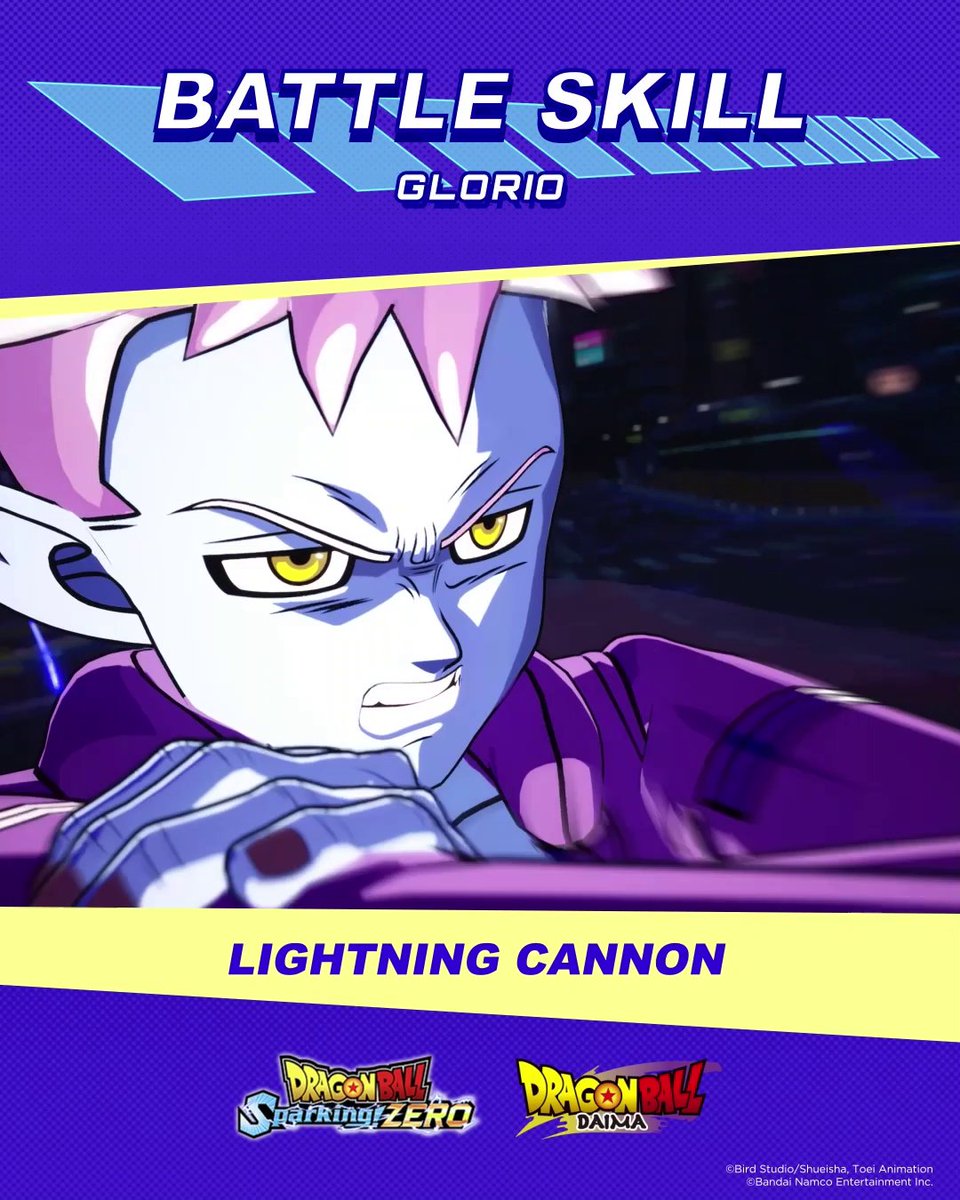 Grace in every strike. Power in every move. Leave your enemies dazzled with Glorio, playable with DRAGON BALL: Sparking! ZERO - DAIMA Character Pack 1!