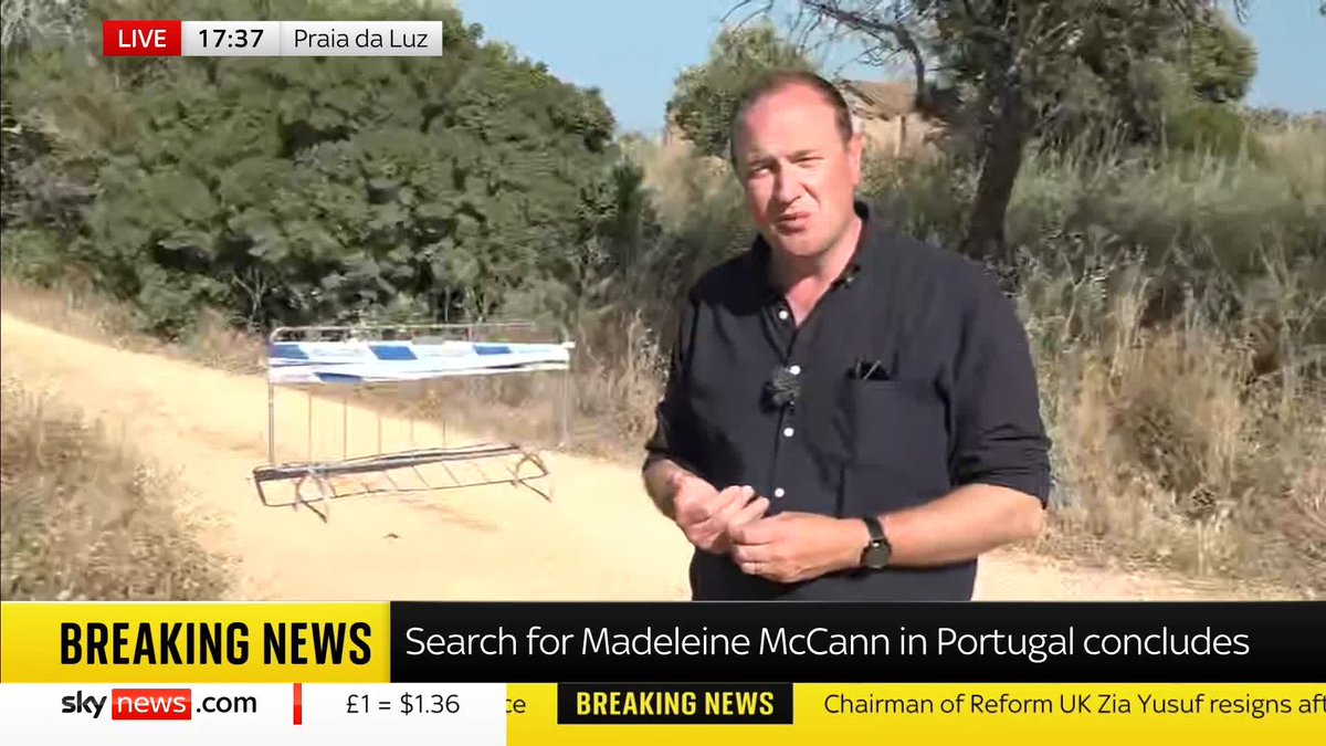 BREAKING: Investigators in Portugal have ended their latest search for Madeleine McCann after three days. Sky's Dan Whitehead reports from Praia da Luz, where the three-year-old went missing 18 years ago. Latest: 📺 Sky 501, Virgin 602 and YouTube