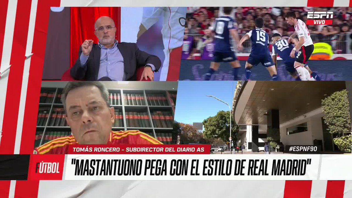 "REAL MADRID VE EN MASTANTUONO A UN POSIBLE MEGACRACK MUNDIAL, PUEDE MARCAR DIFERENCIAS Y EN DOS AÑOS VALER EL TRIPLE. " 🗣 Tomás Roncero | #River