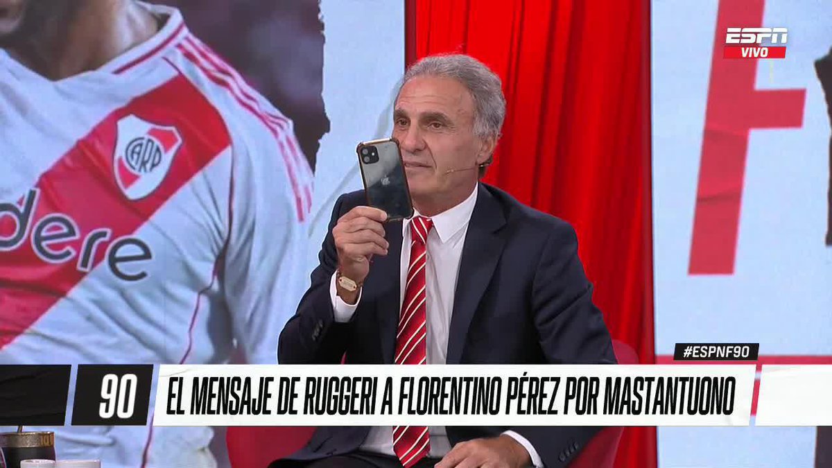 ¡RUGGERI SE LO HABÍA RECOMENDADO A FLORENTINO PÉREZ! El recuerdo del mensaje que le dejó el Cabezón al Presidente del Real Madrid, recomendando a Mastantuono. 📺 No te pierdas #ESPNF90 en vivo por #DisneyPlus