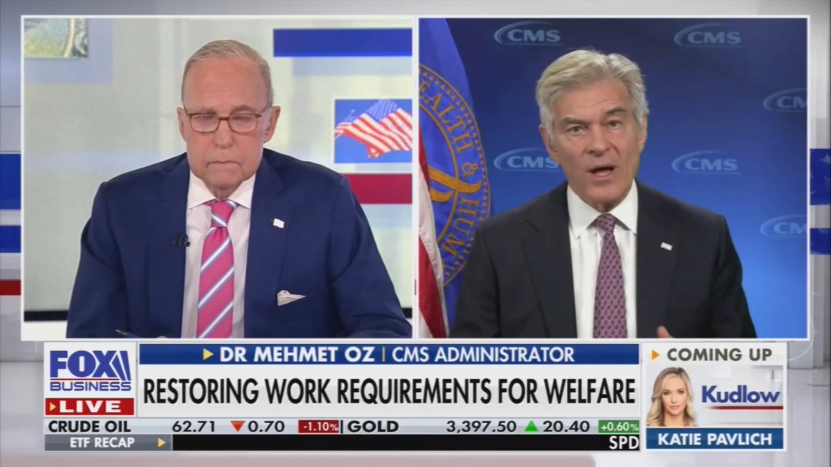 Dr. Oz says people kicked off their health care by Trump's budget bill should 'get into the workforce and prove that you matter' to get health care