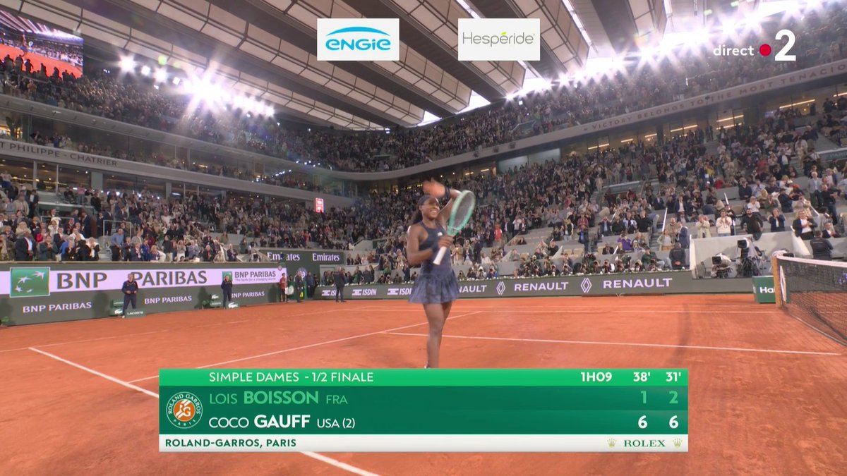 🎾🇫🇷 ELLE NOUS AURA FAIT RÊVER. Loïs Boisson s'incline face à la 2e mondiale Coco Gauff, aux portes de la finale de Roland-Garros.