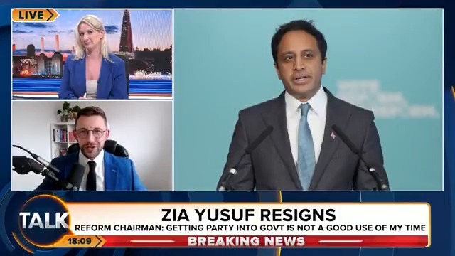 "It restores some much needed lost moral legitimacy to Reform UK." Political commentator Connor Tomlinson says Zia Yusuf's shock resignation as Reform chairman, 'is fantastic news'. Alex Phillips | Connor Tomlinson