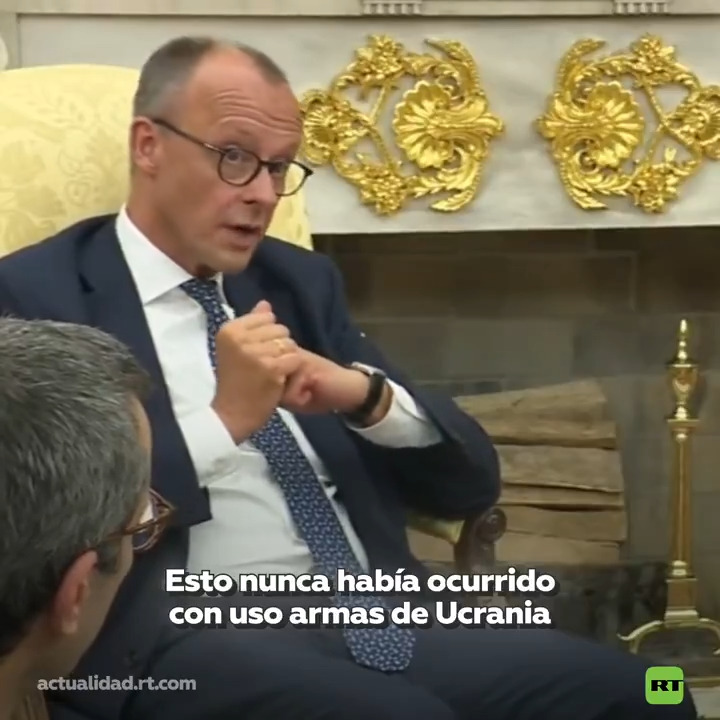 🇩🇪📢Friedrich Merz: "Ucrania nunca apunta a estructuras civiles rusas" El canciller alemán aseveró que Ucrania "nunca apunta a estructuras civiles de Rusia", una declaración que tiene lugar unos días después del ataque de Kiev contra vías férreas rusas.