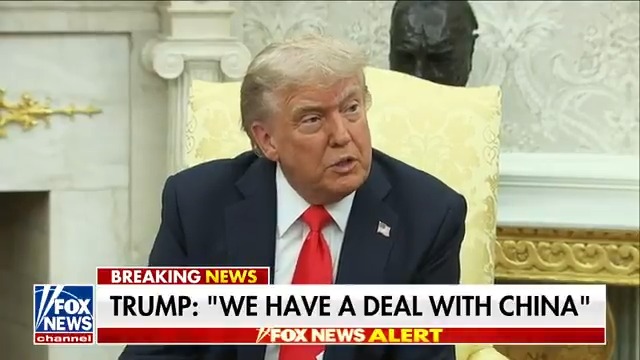 President Trump announces trade agreement with China: "We have the deal."