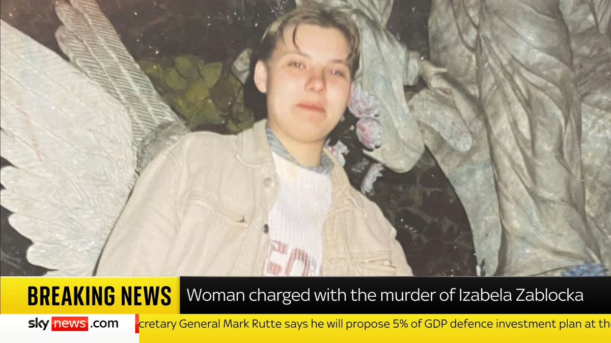 BREAKING: A woman has been charged with the murder of Izabela Zablocka, who disappeared without trace 15 years ago, according to Derbyshire Police. @SkySarahJane reports. Latest UK news: 📺 Sky 501, Virgin 602, Freeview 233 and YouTube