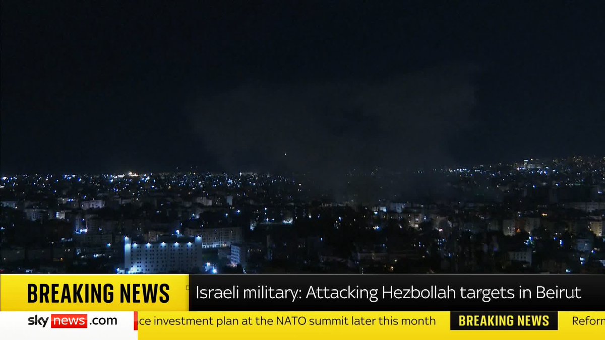 BREAKING: According to Lebanese media there has been an Israeli strike in Beirut. 📺 Sky 501, Virgin 602, Freeview 233 and YouTube