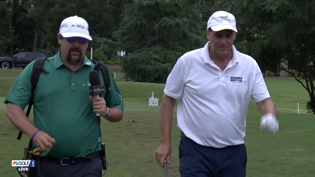 "We need somebody to reopen the Buffalo branch." 🤣📄 Andy Buckley, AKA David Wallace from The Office, checks in from the Korn Ferry Tour's BMW Charity Pro-Am.