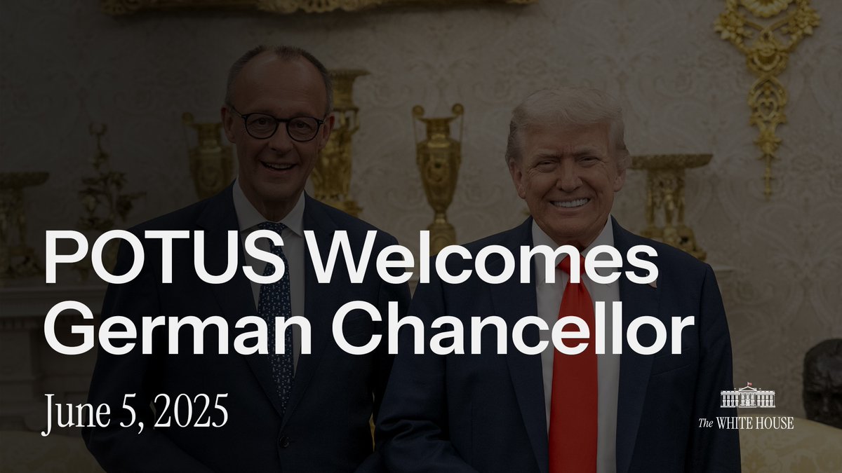 “It's an honor to have you. We have a great mandate from the people, and part of our mandate is we're gonna have a great relationship with [Germany]. Thank you very much for being here.” –President Donald J. Trump 🇺🇸🇩🇪 Friedrich Merz