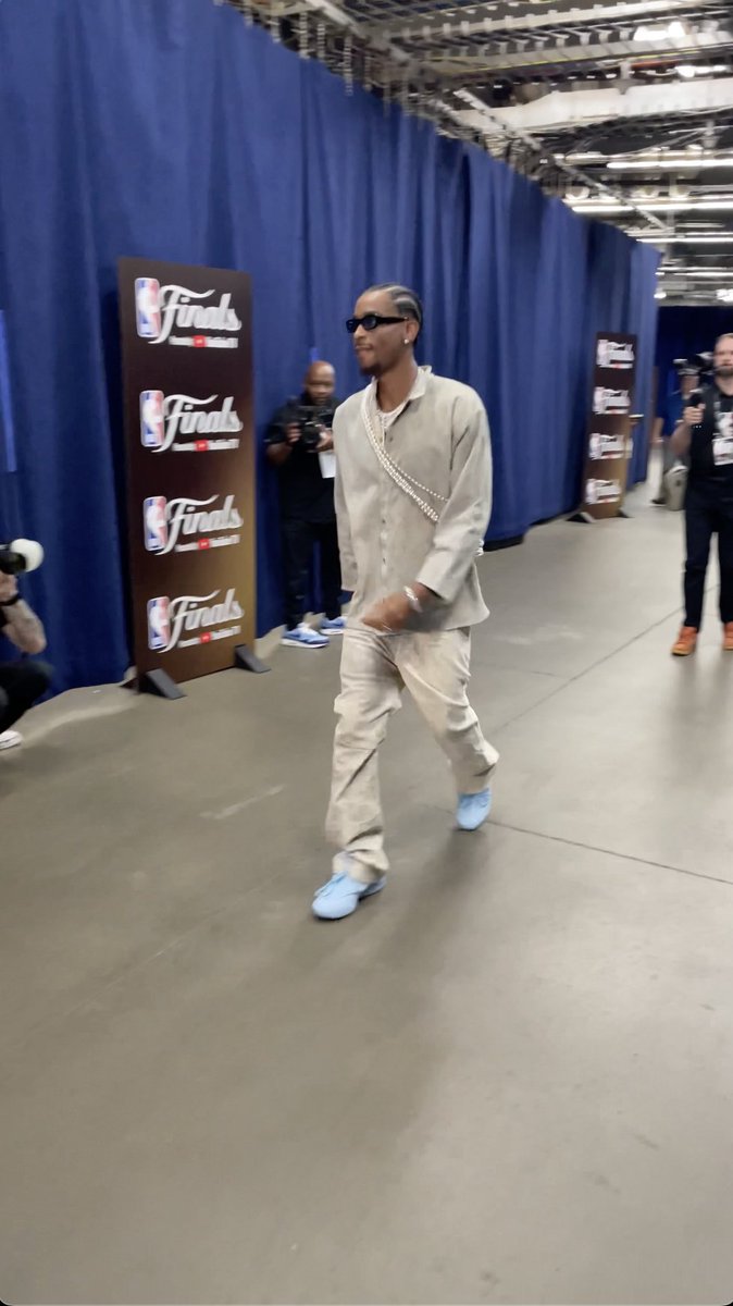 SGA has arrived for Game 1 of the NBA Finals 🤩 (via NBA TV)