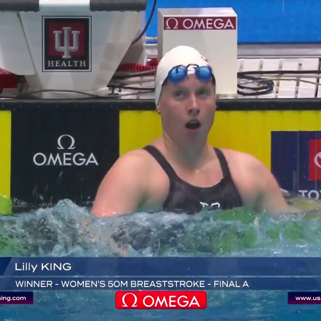 “She’s not done yet!” 💪 Lilly King wows the home crowd on her way to a national title. 📺 Peacock | #ToyotaNationals