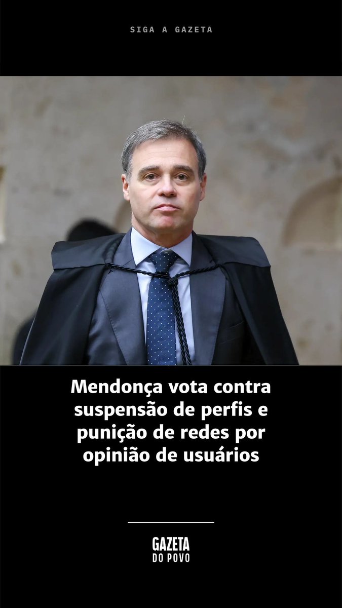 Mendonça vota contra suspensão de perfis e punição de redes por opinião de usuários