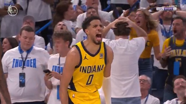 🤯🤯🤯 C'EST FOU !!!! Tyrese Haliburton refait le coup et offre la victoire à 0.3 seconde de la fin ! 1-0 Pacers face au Thunder ! #NBAFinals #NBAExtra