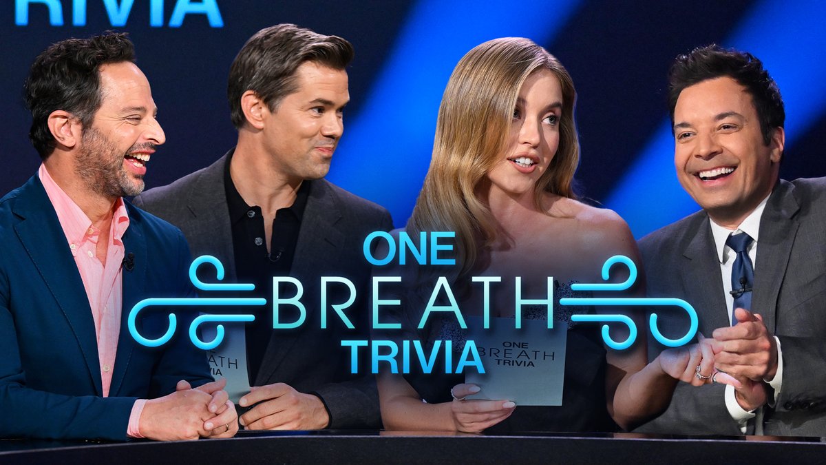 .Sydney Sweeney &amp; Jimmy face off against Andrew Rannells &amp; nick kroll in One Breath Trivia! #FallonTonight