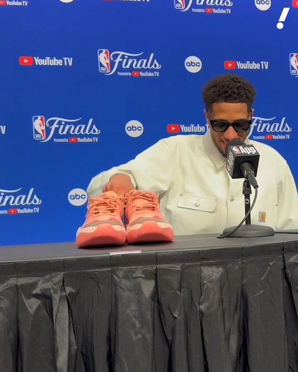 Tyrese Haliburton made sure to plug his new “Puma Hali 1's” in his presser after hitting the game-winner 🤣