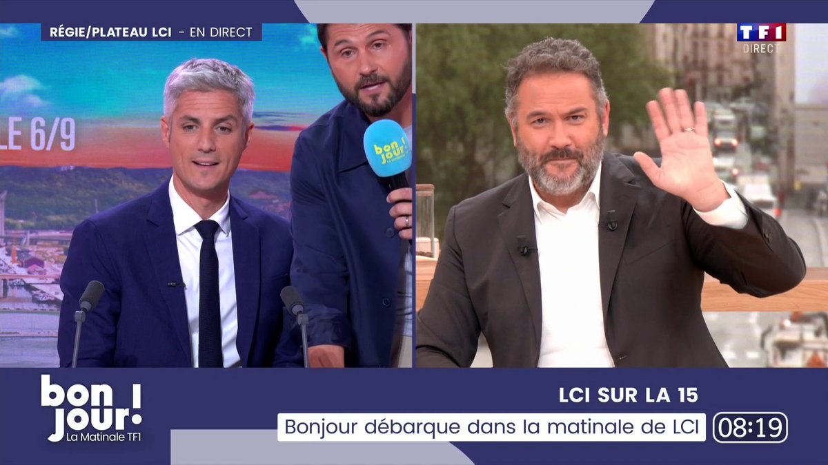 📺 Changement de numérotation des chaînes de la TNT : Christophe Beaugrand-Gerin s'incruste sur le plateau de la matinale de Jean-Baptiste Boursier sur LCI à retrouver sur le canal 15 #BonjourLaMatinaleTF1