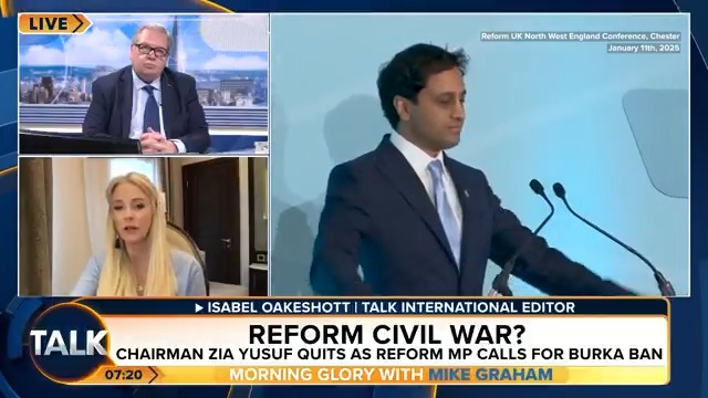 "He's very inexperienced politically, people like Nigel Farage, Richard Tice and other figures in the party, Lee Anderson, have been doing this for years." Isabel Oakeshott says Zia Yusuf is "an absolute workaholic", who is "physically exhausted." Mike Graham 🇬🇧 | Isabel Oakeshott