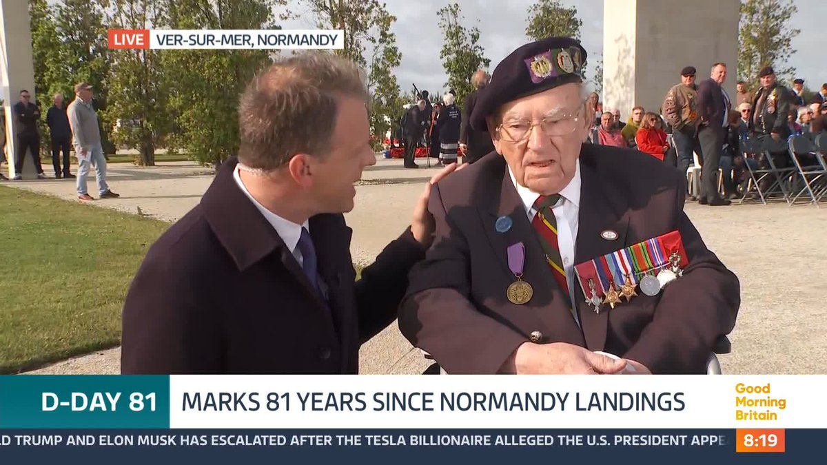 Today marks the 81st anniversary of D-Day. @robbierinder and Kate Garraway are joined by veteran Ken Hay, who came ashore in Normandy after D-Day. He has returned to pay homage to his friends who didn't make it home 81 years ago.