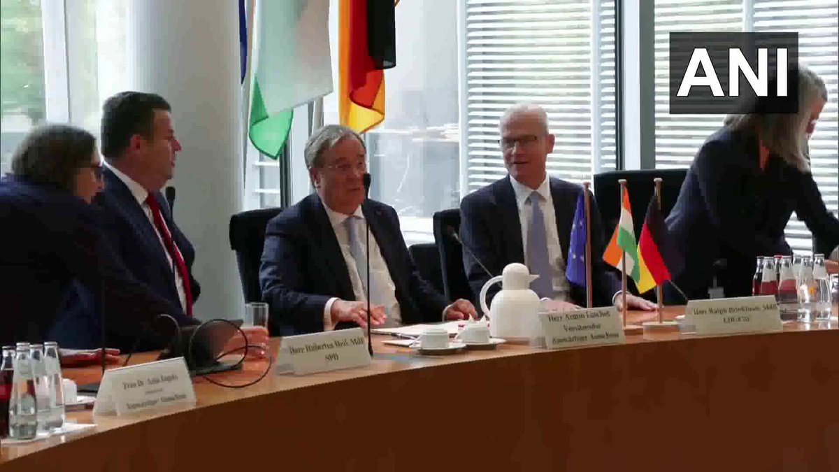 #WATCH | Berlin, Germany: All-party delegation led by BJP MP Ravi Shankar Prasad held a meeting with Ralph Brinkhaus, Member of the German Bundestag, and Armin Laschet, Chairman of the Foreign Affairs Committee.