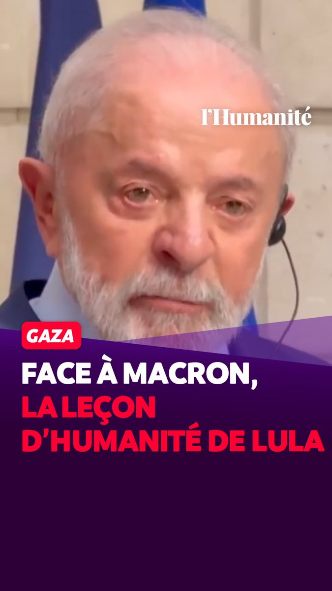 Gaza : "C'est triste de savoir que le monde se tait face à un génocide." Émotion, humanité et responsabilité, face à Macron, le président brésilien Lula donne l'exemple.