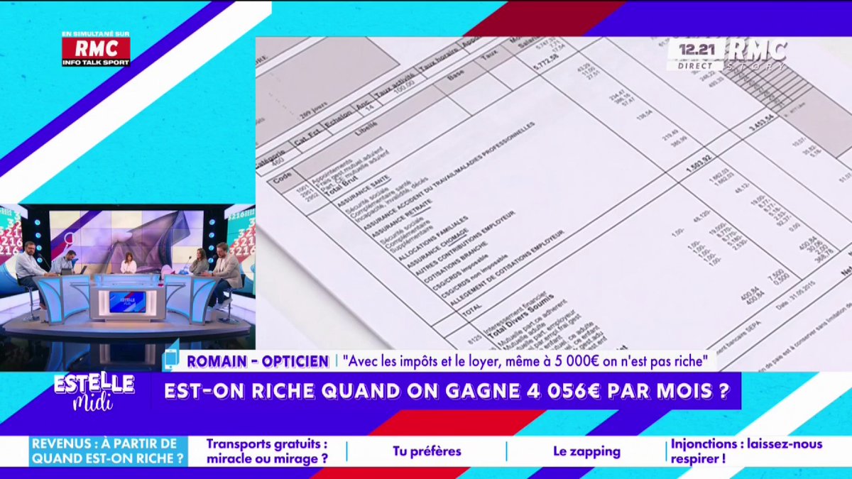 🤑 Est-on riches quand on gagne 4 056€/mois ? 📞 Romain : "J'ai travaillé en Suisse, je gagnais 5 000€/mois, c'était un peu compliqué... L'imposition est énorme, je payais 900€/mois ! C'est presque plus frustrant de gagner 5 000€ car on voit tout l'argent partir !" #EstelleMidi