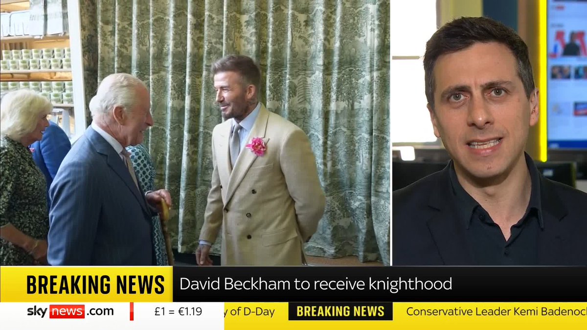 BREAKING: David Beckham is set to receive a knighthood in the King's upcoming Birthday Honours list. Sky's Rob Harris reports with more on the story. ⬇️ 🔗 📺 Sky 501, Virgin 602, Freeview 233 and YouTube