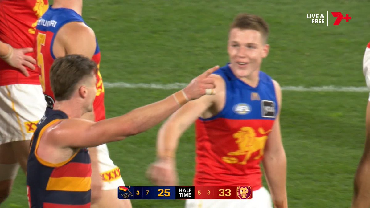 Wonder what the chat is about... #AFLCrowsLions