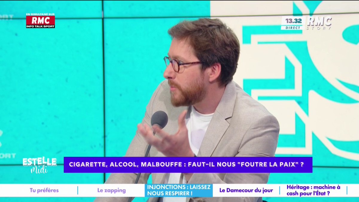 🚬 Cigarette, alcool, sucre : faut-il nous foutre la paix ? 🎙️ Pierre Rondeau : "Fumez autant que vous voulez, picolez autant que vous voulez... c'est pas à moi de payer votre cancer ! Ça nous rapporte 18 milliards, ça nous coûte 156 milliards... Démerdez-vous !" #EstelleMidi