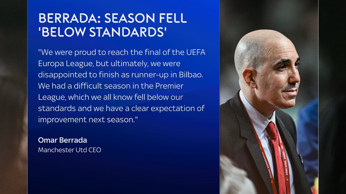 🗣️ "It's been a difficult season" Man Utd CEO Omar Berrada has said the men's team standards were far below what's required and must improve next season 🔴