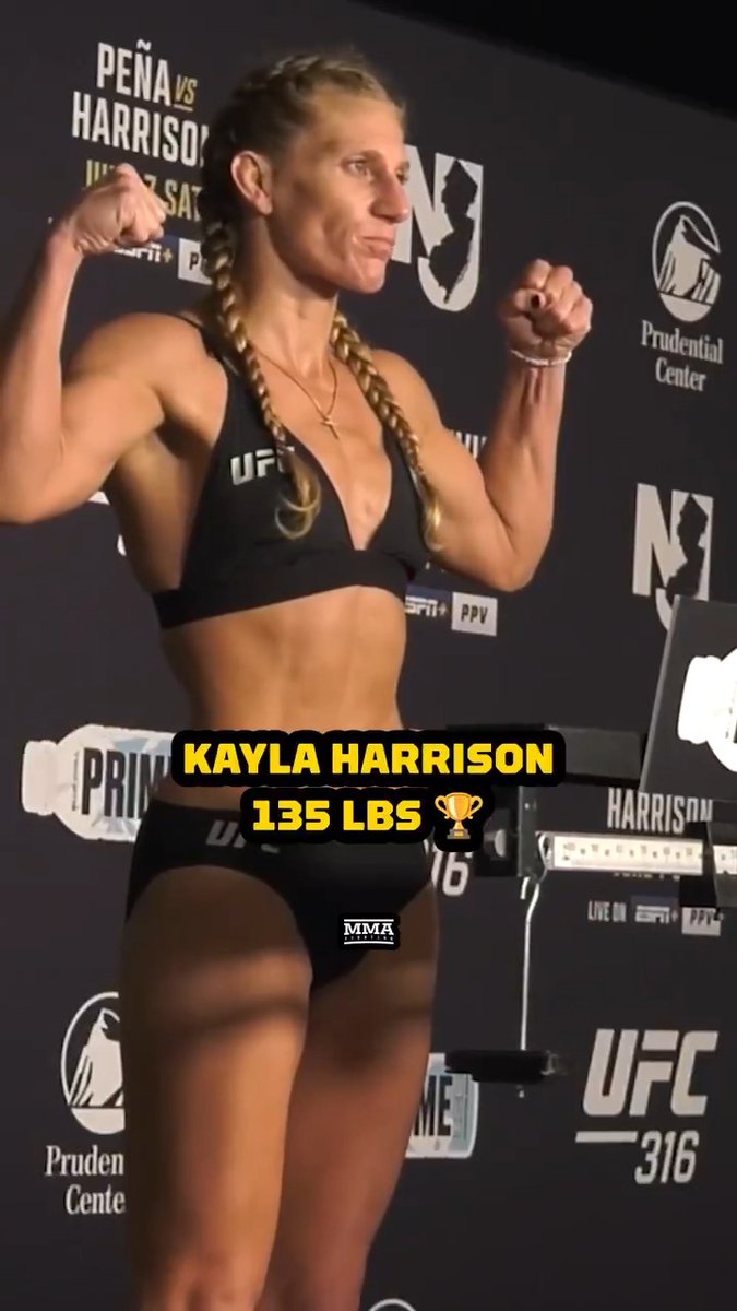 Kayla Harrison officially makes championship weight ahead of #UFC316 🏆⚖️